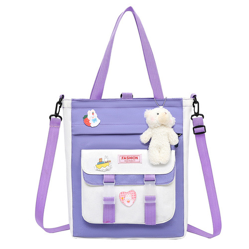 Canvas tutoring bag for boys and girls, primary school student shoulder crossbody bag, children's waterproof multi-purpose art tutoring bag