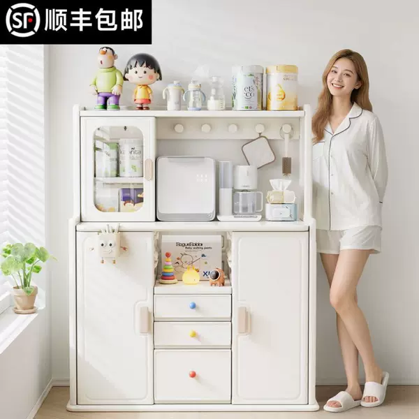 Children's feeding table storage cabinet, wardrobe, toy shelf, baby supplies integrated storage cabinet, organizer box, feeding table