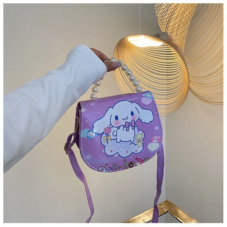2024 nueva bolsa de hombro para niños princesa Elsa dibujos animados Yue Gui perro coreano nicho perla bolsa de mano inclinada