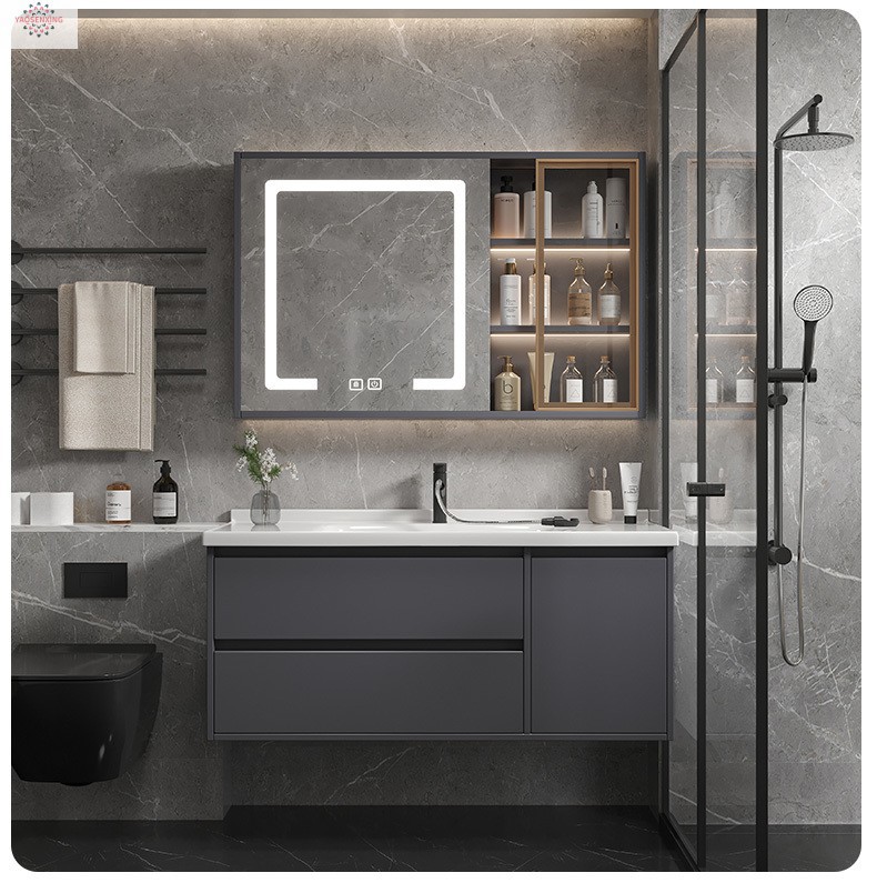 Peach-wood ceramic integrated basin, washbasin, bathroom, washstand, washbasin cabinet combination, smart bathroom cabinet set undefined