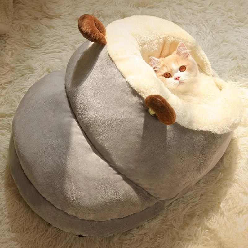 猫窝冬天保暖睡袋封闭式狗窝猫睡垫冬季拖鞋猫咪可钻小被子窝笼垫|undefined