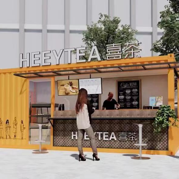 Quiosco de ventas móvil, contenedor, sala móvil, exterior, exterior, estructura de acero creativa, fábrica de viviendas móviles a prueba de agua al por mayor