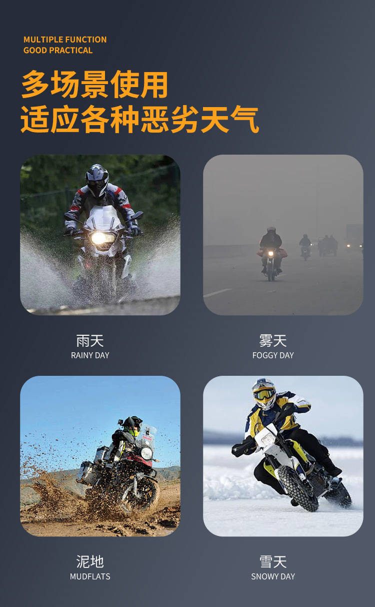 Super Bright Motorcycle Led Bulb with Integrated High and Low Beam H4 Two-Prong Led Headlight, Wide Voltage Range 12V-80V
