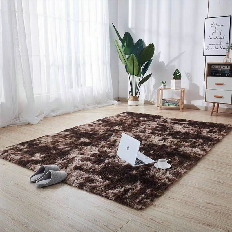 Alfombra de lana de seda de Amazon, estilo ins, sala de estar, alfombra de teñido anudado, dormitorio, manta de cabecera resistente a la suciedad y fácil de cuidar, suministro directo de fábrica