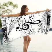 Music Score Pattern Beach Towel Lightweight Windproof Quick Dry Towel Beach Towel Sand Free Bath Towel Light Blanket Travel Camp Music Score Pattern Beach Towel Lightweight Windproof Quick Dry Towel Beach Towel Sand Free Bath Towel Light Blanket Travel Camp