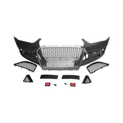 13-16 Models Suitable for Audi A4L Modification to Rs4 Body Kit B9 A4L Modified to Rs4 Front Grille, Front Bumper, and Rear Lip (Big Surrounded) - 13-16-rs4-front-surround-center-grille