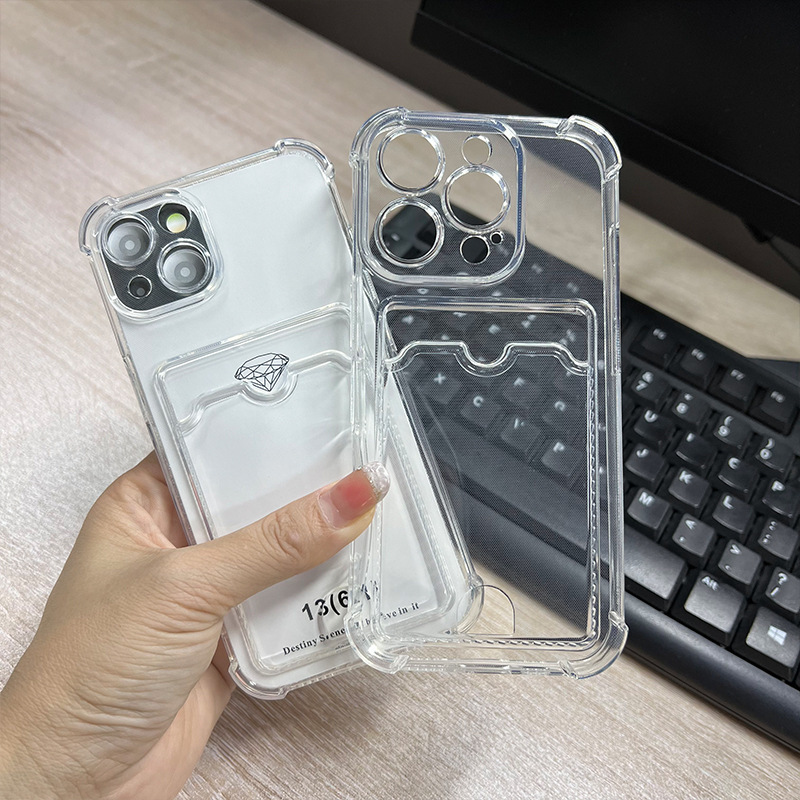 Apple 16ProMax 透明落下防止カードホルダー iPhone15 カード 13/14 パンチング 17P ソフトシェル卸売に適しています。|undefined