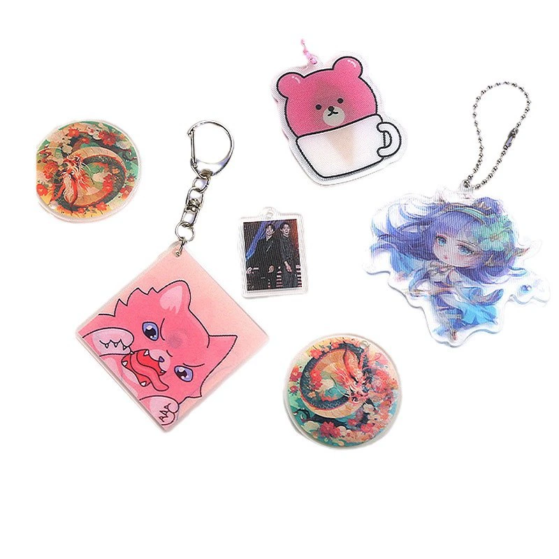 Аcrylic keychain, creative cartoon photo, pendant for keys