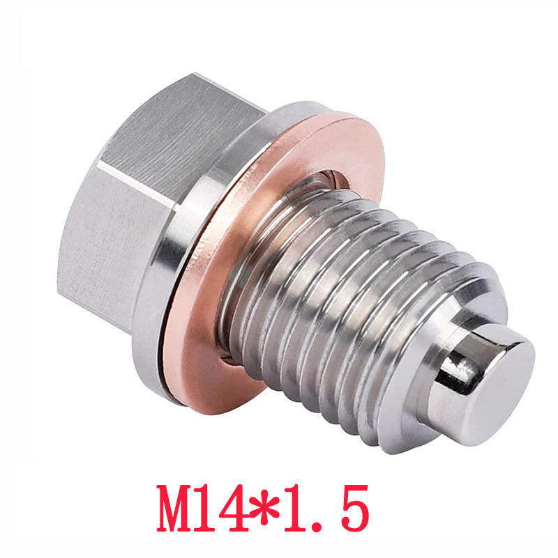 Honda M14*1.5 Magnetic Oil Drain Plug for Honda Ford Hyundai Mazda (Digər kuzov və aksesuarlar) - stainless-steel-magnetic-m14x15-1-screw-1-washer