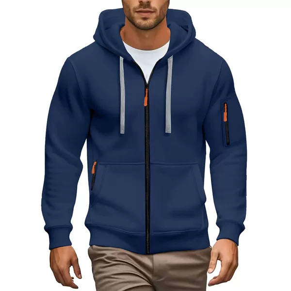 2025 New Cross-Border European Size Autumn and Winter Men's Sweatshirt Hoodie Zipper Cardigan Men's Sports Casual Jacket