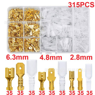 315PCS �F ��ɫ/�yɫ �䉺��ɲ�Ƭ 2.8/4.8/6.3mm�Ӿ������B����