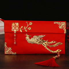 Hongxin fabric red envelope, wedding change, tea ceremony, engagement gold gift, metal embroidery NT$10,000 brocade red envelope