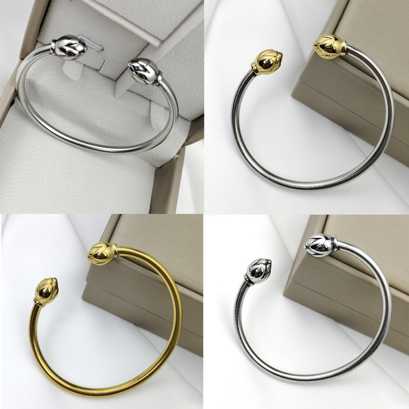 Japanese and Korean minority ins style stainless steel lotus opening women's Joker bracelet cross-border jewelry manufacturers wholesale