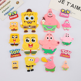 Soft rubber accessories Paixing Spongebob DIY jewelry cream glue mobile phone case hole slippers buckle hairpin patch