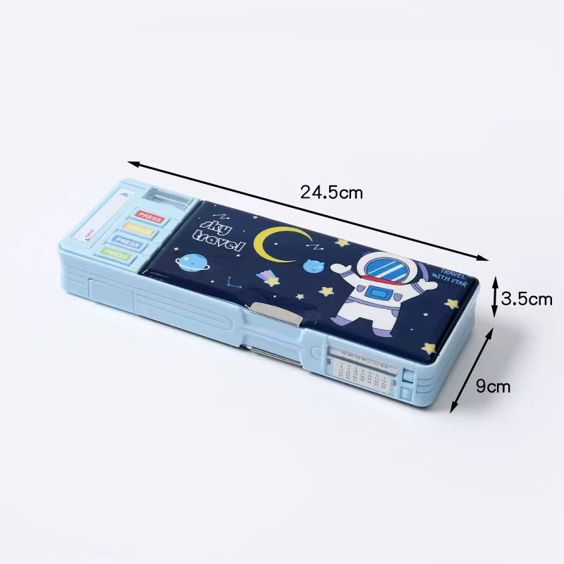 Universal capacious double-layer children's cute pencil case for students, high quality storage box