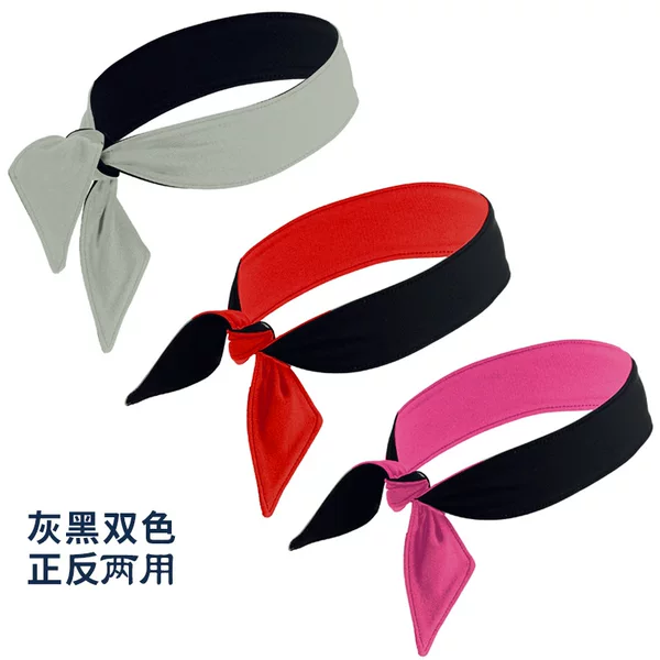 European and American sports headscarf headband double-sided open hair band men's and women's fitness running elastic sweat-absorbent breathable tennis headband
