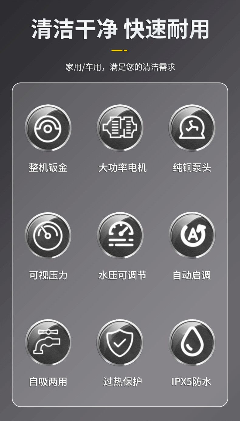 Black Cat Zige Ultra-High Pressure Car Washing Machine High-Power 220V Cleaning Machine Commercial Industrial Farm Car Wash Shop Dedicated
