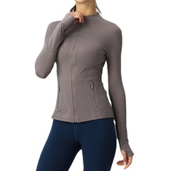 Lulu sport yoga jacket for women, def*ne running fitness tight stand-up collar zipper open jacket top