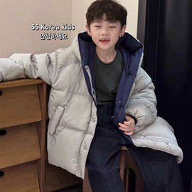 高级货韩系童装男孩羽绒服2025新款儿童冬装外套女童中长款外套