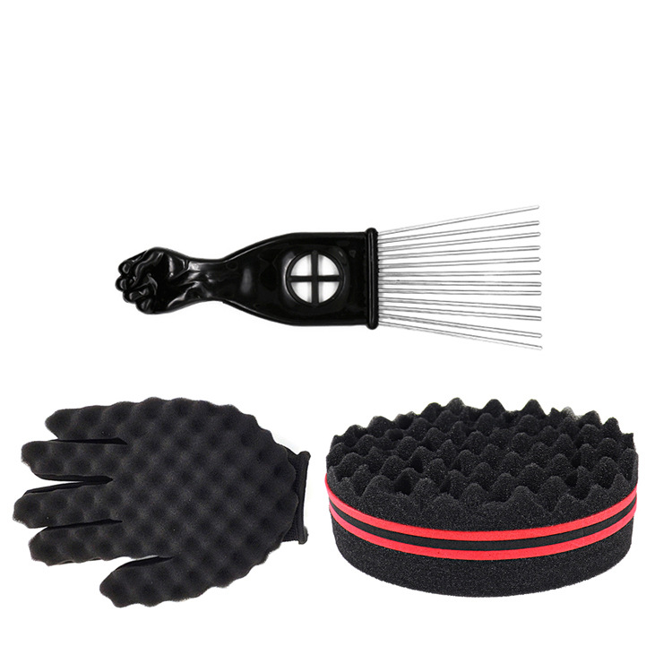 Comercio exterior AliExpress negro perm peine traje africano sucio trenza cuidado herramienta esponja forma peine aguja de acero insertar peine