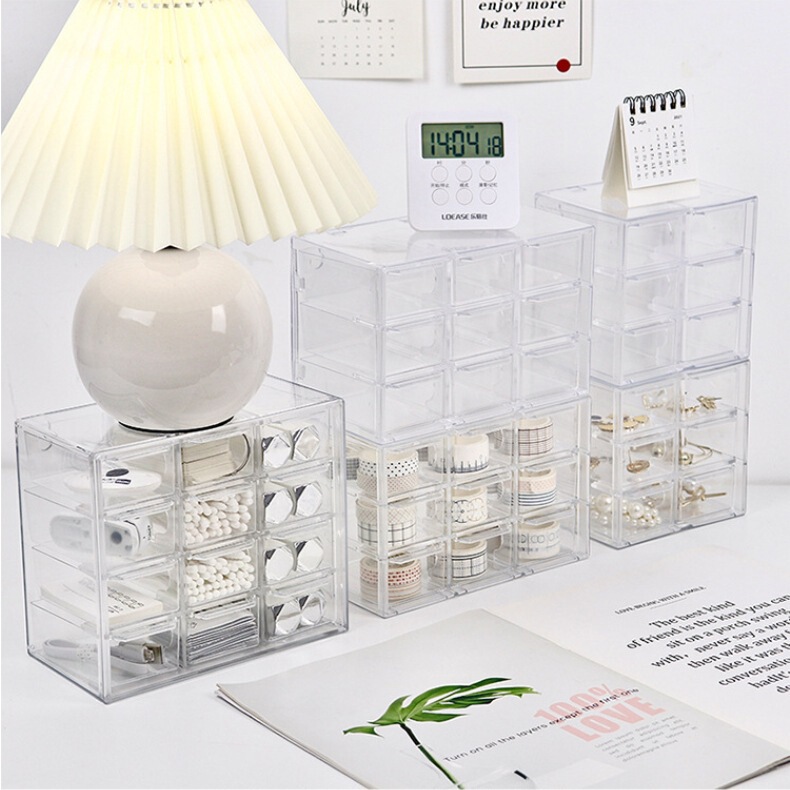 Transparent Jewelry Storage Box, Dust-Proof, Multi-Compartment Drawer Type, Cross-Border Popular Product, Contact Lens and Jewelry Organizer and Display