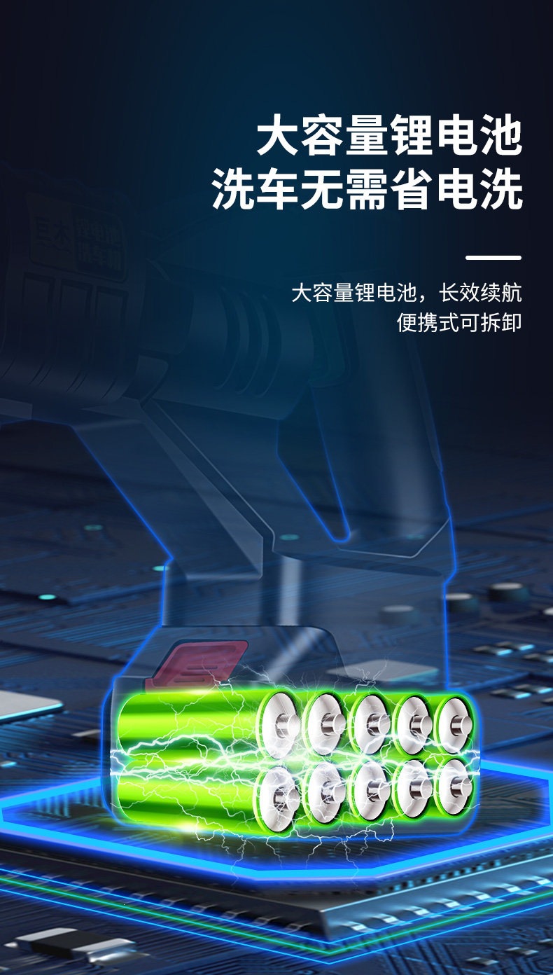 Suitable for wireless car wash machines, high-pressure water guns for car washing, household and car cleaning tools, booster pumps, lithium battery electric devices