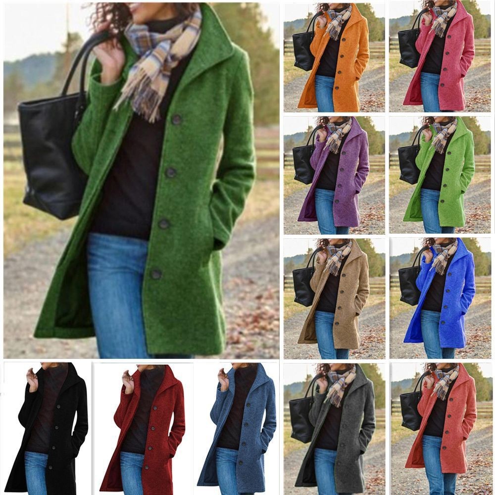 Cross-Border 2026 Autumn and Winter Hot-Selling Thick Woolen Women's Coat, Mid-Length, Amazon Quality, Direct Sale on Wish