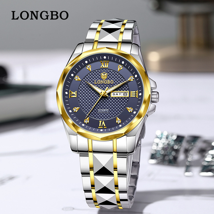 Longbo New Men's Watch Business Luxury Trendy Fashion Wristwatch Tiktok Popular Hot-Selling Direct from Manufacturer