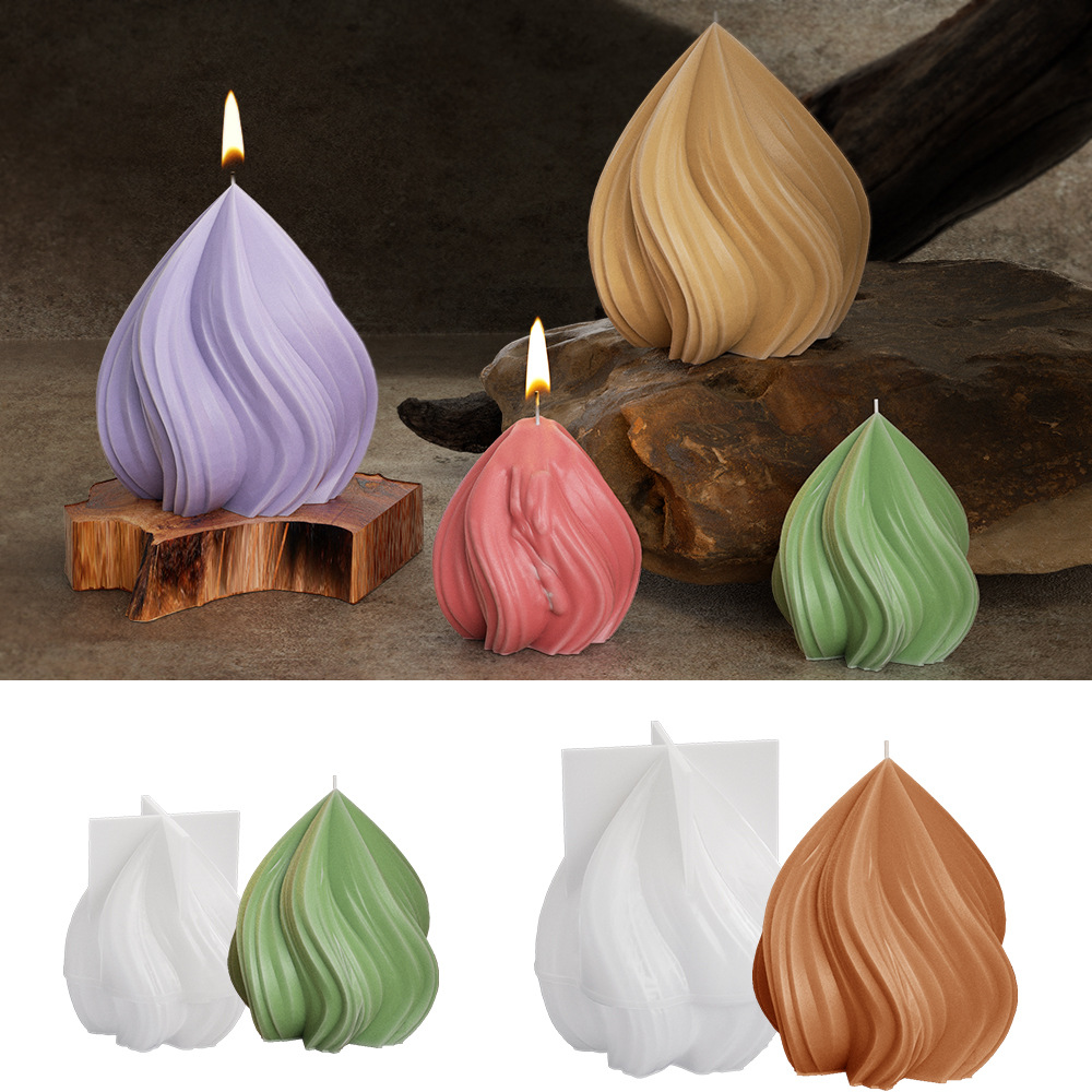 Molde de Silicona para Vela de Gota Espiral Geométrica, para Velas Aromáticas image 1