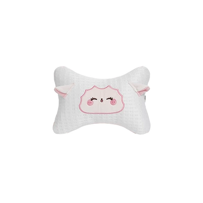 Cartoon car headrest neck pillow ice silk breathable car seat pillow four seasons GM comfortable headrest (Headrest) - ice-silk-plaid-lamb-head-pillow