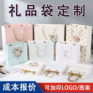 白卡纸袋定制图案印logo服装店手提袋定做节日礼品包装袋批发订做