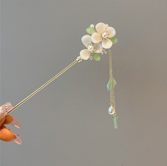 古風髮簪桃花流蘇漢服頭飾盤發髮飾古裝簪子旗袍復古步搖髮釵批發