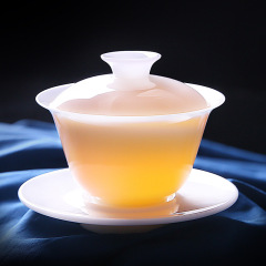 至選蓋碗氷種玉磁器単一高級三才茶碗セット羊脂玉泡茶器家庭用白磁茶器
