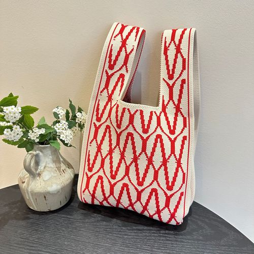 Niche Design Personal Knitted Bag Versatile Knitted Shoulder Bag Woven Bag Handbag Tote Bag Spring Women's Bag