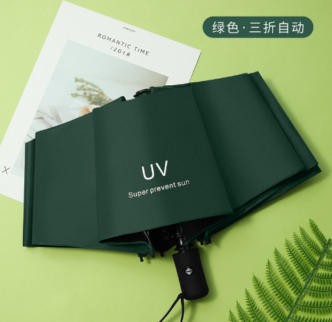 ins折叠全自动雨伞大号三折伞女学生可爱晴雨两用太阳伞|undefined