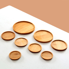 Wholesale Bamboo Plant Stand with Thickened Base Tray, Water-Collecting Plate, Multi-Succulent Round Base, Plant Pot Base