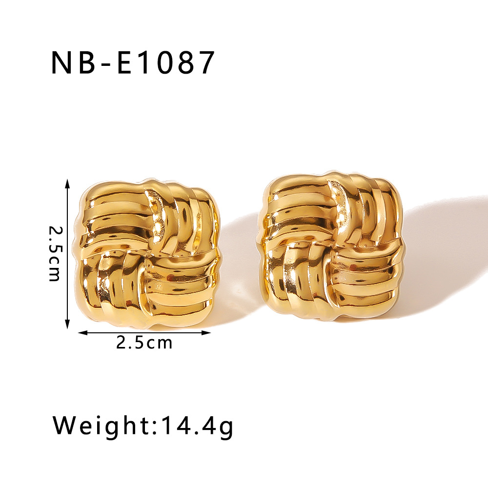 18K Gold, Real Gold Plated Plating Material Artificial Pearls, Cat's Eye Stone Inlay Material PVD Coated 18K Gold Real Gold Plated C Shape Geometric Heart Shape 304 Stainless Steel IG Style Modern Style Waterproof Non Tarnish Ear Studs