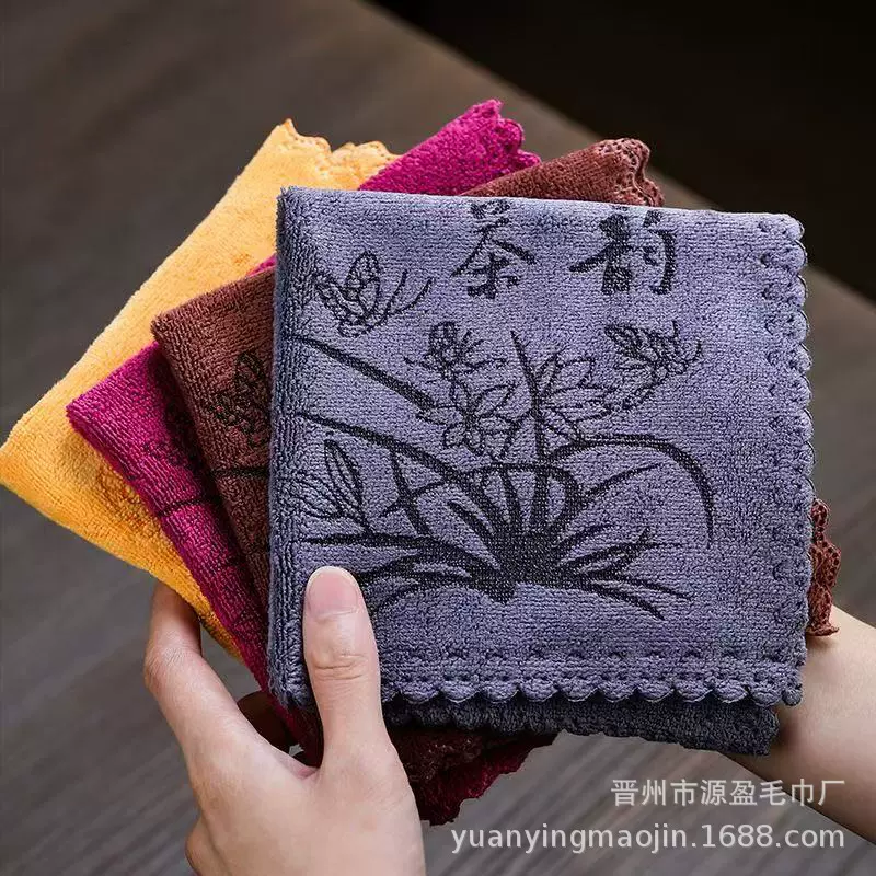 茶巾 养壶巾可印Logo加厚吸水不掉毛超细纤维茶布 茶巾厨房茶台