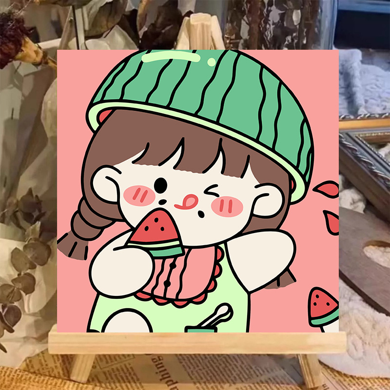 Pintura al óleo digital animal 20 * 20 dibujos animados pintados a mano para curar la pintura pintada a mano pintada al por mayor pintada a mano image 16