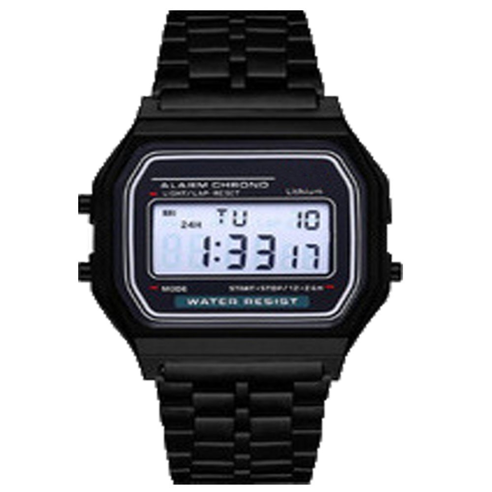 explosions LED electronic watch WR F91W steel belt A159 Harajuku wind Kakashi watch multi-function watch_voghion.com