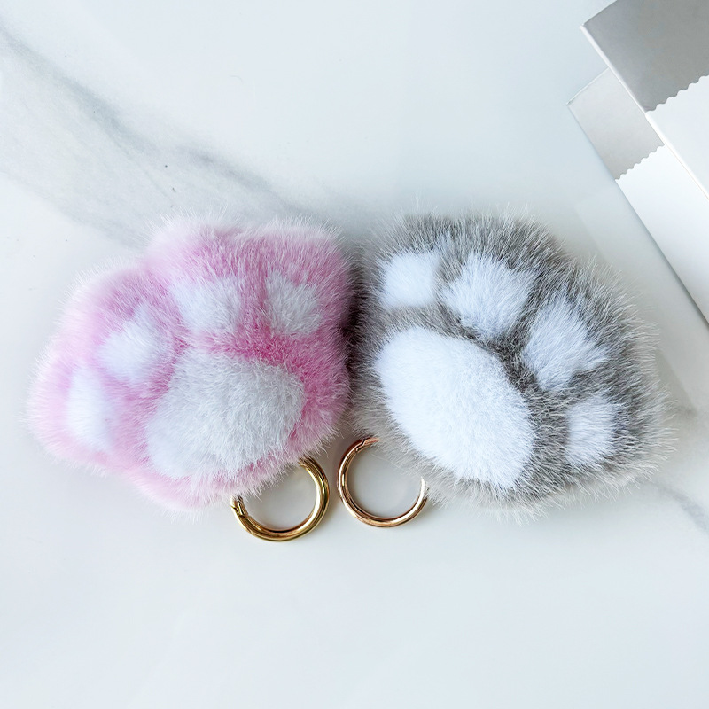 Lindo gatito garra felpa coche llavero accesorios colgantes ins celebridad de Internet bolsa de felpa mochila escolar colgante regalo