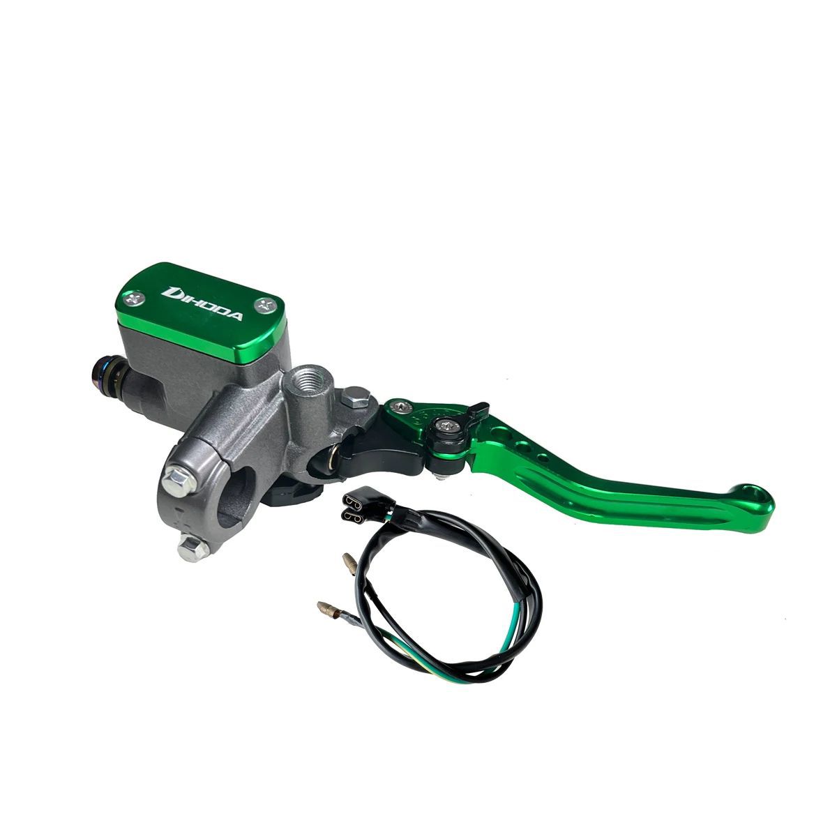 Universal modified hydraulic brake master cylinder for motorcycles and electric bikes with six-speed adjustable handle and power-off switch
