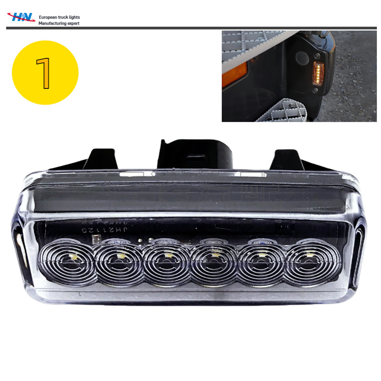 Luz lateral del pedal Lámpara de señal LED para la serie G / P / R / S Scania camión pequeño indicador de ancho 1928063