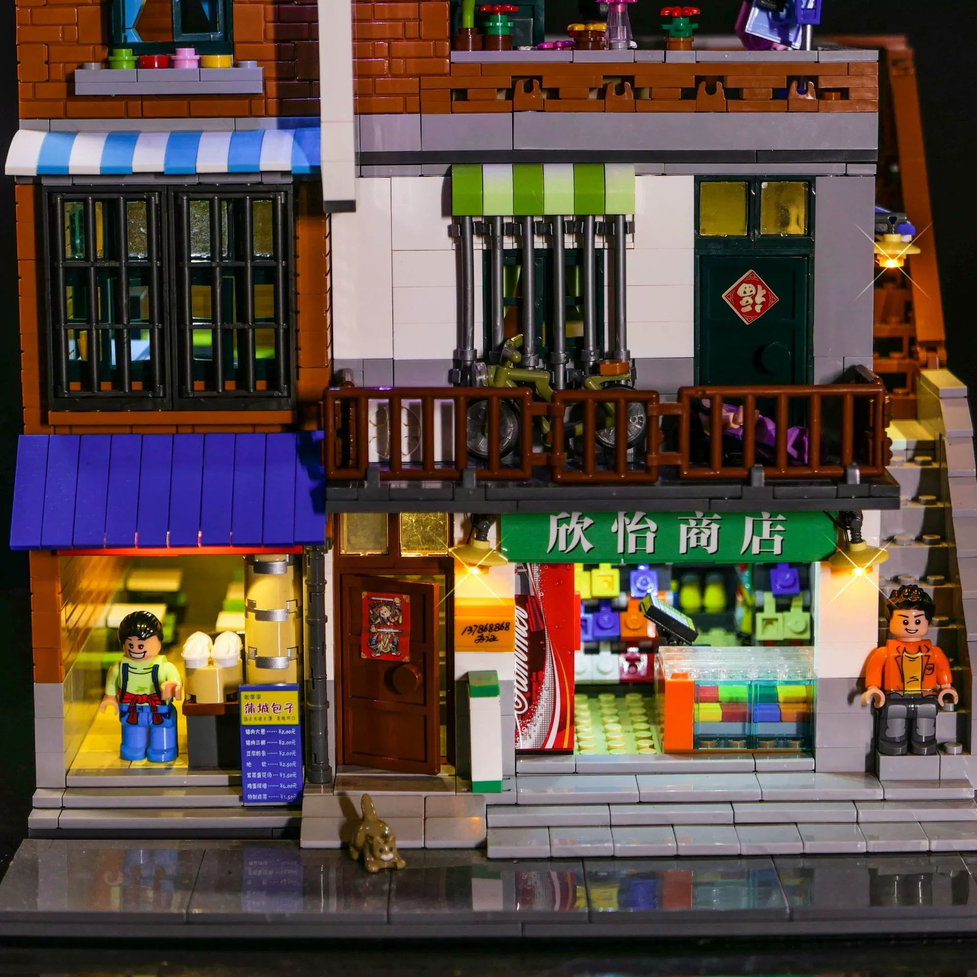 Сборка MOC для освещения подходит для Xingbao 01013 Улица пейзаж город Zhongcun Zhongcun Yaizhi Puza Вставка пульт дистанционного управления кросс-бордер