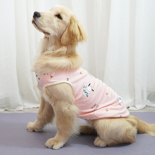 Pure cotton pet vest panda print breathable large dog clothing…