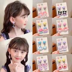 女の子かわいいクロミイヤリング 2025 新しい子供のノンホールイヤークリップ女の子超かわいいイヤリング女の子ジュエリー
