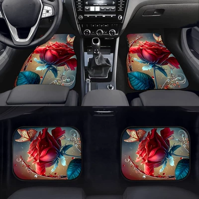 Avtomobil döşəmə paspasları rose skull Amazon TEMU foot