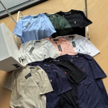 北沃RL十色拉夫夏季纯色短袖休闲情侣小马刺绣棉质老钱风圆领t恤