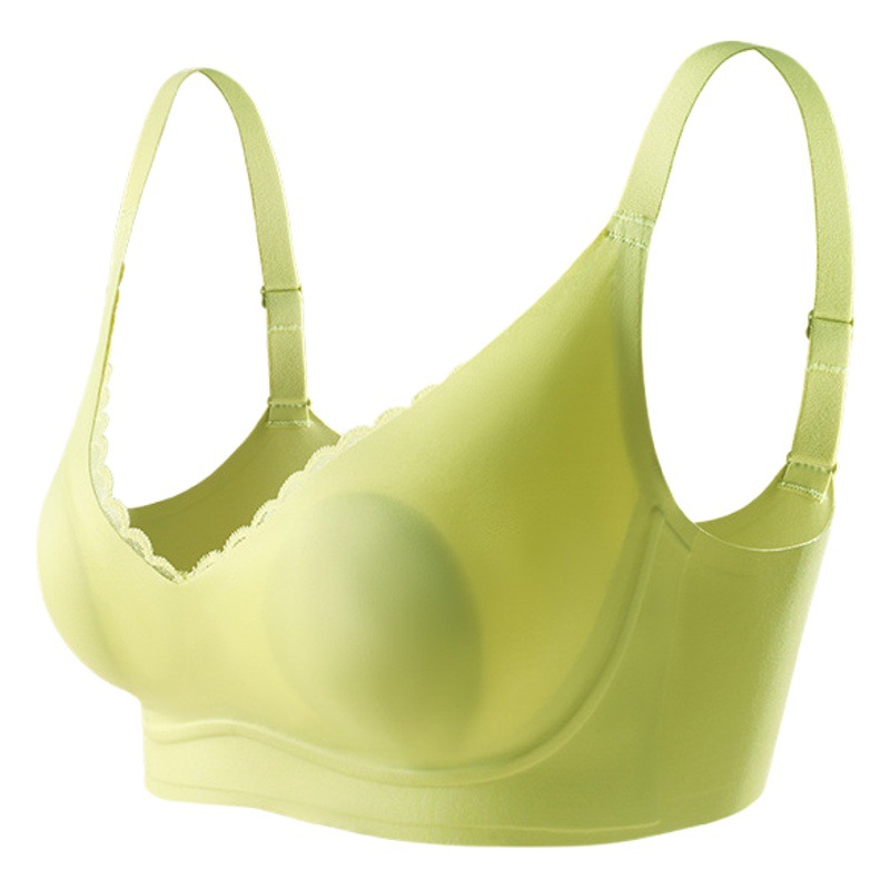 Ropa interior de soporte suave sin costuras de encaje de mujer, sujetador de Orejas de conejo ultrafino antibacteriano transpirable