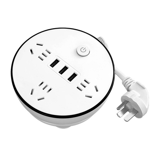 Retractable plug multi-functional USB power strip multi-port home office cordless cord holder one-to-many converter